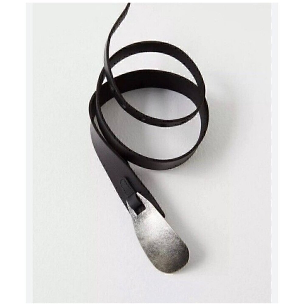 FREE PEOPLE Black Leather Belt With Silver OYESTER HIP Buckle, REVOLVE, WESTERN